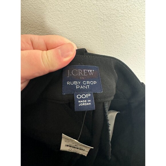 J. Crew Petite Ruby Crop Pants Size 00P Black Straight Leg Low Rise Career New - Picture 9 of 11